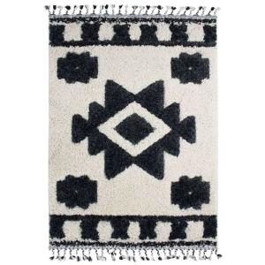 Tapis berbère crème gris à effet relief 120x170