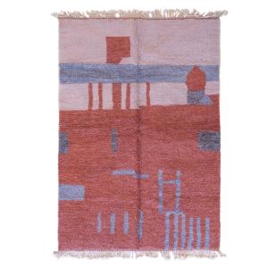 Tapis berbère décoratif et original en laine naturelle 203…