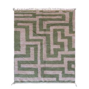 Tapis berbère élégant au motif labyrinthe en laine 250 x 30…
