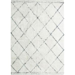 Tapis berbère en coton à motif losanges écru naturel 190x29…