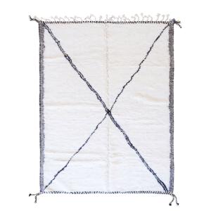 Tapis berbère marocain en laine blanc 203 x 285