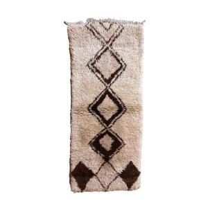 Tapis berbere marocain pure laine beige 80  x 200  cm