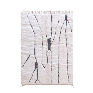 Tapis berbère marocain pure laine blanc 153 x 211
