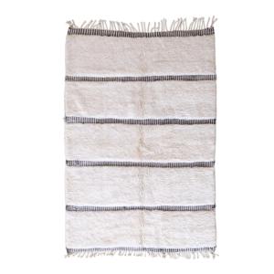 Tapis berbère marocain pure laine blanc 154 x 223