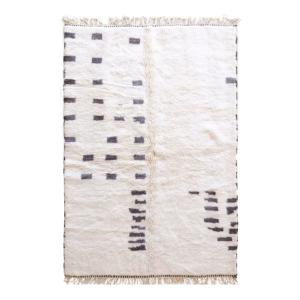 Tapis berbère marocain pure laine blanc 157 x 240