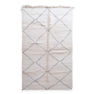 Tapis berbère marocain pure laine blanc 185 x 305