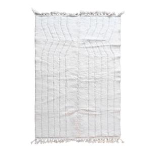 Tapis berbère marocain pure laine blanc 205 x 294