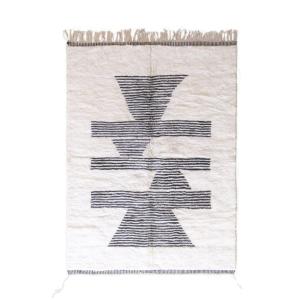 Tapis berbère marocain pure laine blanc 207 x 306
