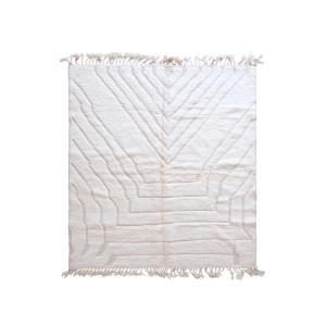 Tapis berbère marocain pure laine blanc 212 x 247