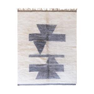 Tapis berbère marocain pure laine blanc 218 x 292