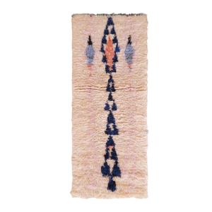 Tapis berbere marocain pure laine multicolore 66 x 160  cm