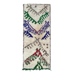 Tapis berbere marocain pure laine multicolore 68 x 192