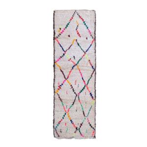 Tapis berbere marocain pure laine multicolore 93 x 284  cm