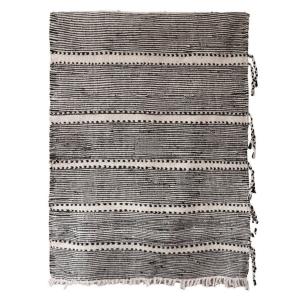 Tapis berbère marocain pure laine noir 102 x 144