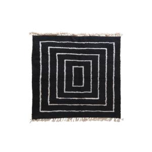 Tapis berbère marocain pure laine noir 244 x 252