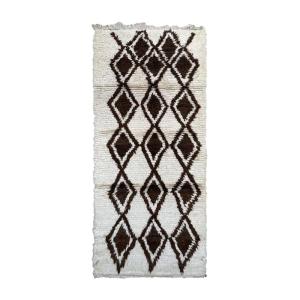 Tapis berbere marocain pure laine noir 97 x 214  cm