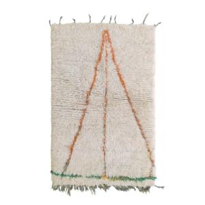 Tapis berbère marocain pure laine orange 133 x 182