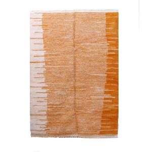Tapis berbère marocain pure laine orange 187 x 244