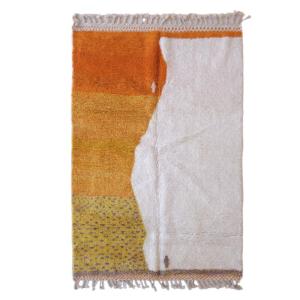 Tapis berbère marocain pure laine orange 195 x 263