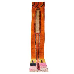 Tapis berbère marocain pure laine orange 81 x 458