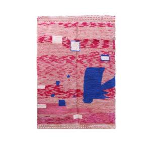 Tapis berbère marocain pure laine rose 169 x 234