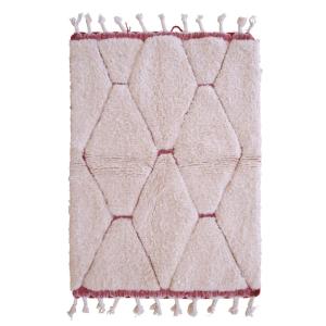 Tapis berbère marocain pure laine rouge 107 x 148