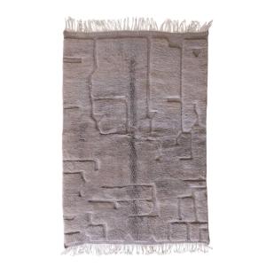 Tapis berbère marocain pure laine taupe 167 x 250