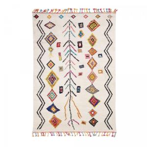 Tapis berbère motif ethnic, idéal pour un salon, multicolor…