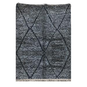 Tapis berbère original marocain laine gris Jemaa 140x200