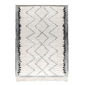 Tapis berbère original marocain laine noir blanc Riad 140x2…