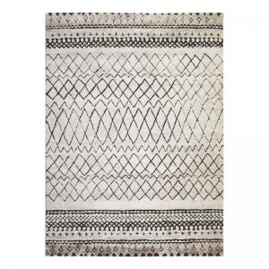 Tapis berbère style 120x120 rond Beige, noir