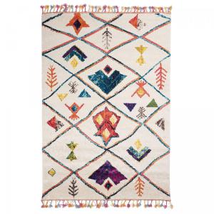 Tapis berbère style blanc 100x100 carré