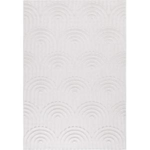 Tapis blanc d'extérieur et intérieur motif arcs 200x290 cm