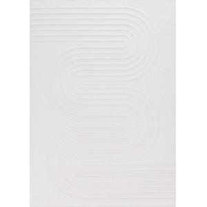 Tapis blanc d'extérieur et intérieur motif serpentin 200x29…