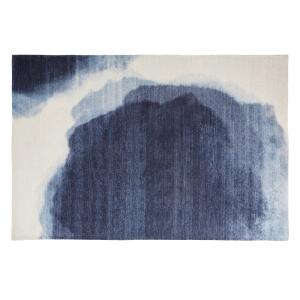 Tapis bleu et écru imprimé ombré 160x230
