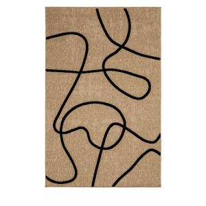 Tapis bohème à motif organique - 120x160cm Noir Polypropylè…