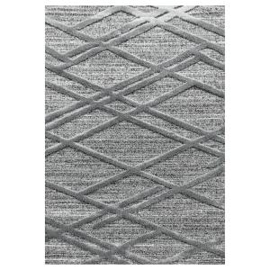 Tapis bohème à relief gris 140x200cm