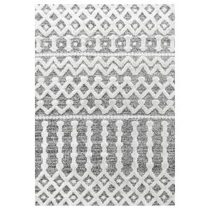 Tapis bohème à relief gris et blanc 120x170cm