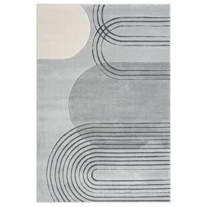 Tapis Bohème Abstrait Gris et Crème 120x170cm
