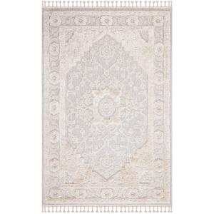 Tapis bohème chic à franges tressées crème 80x150cm