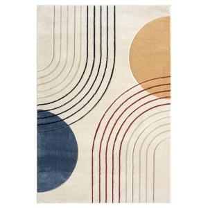 Tapis Bohème Chic Crème et Multicolore 140x200cm