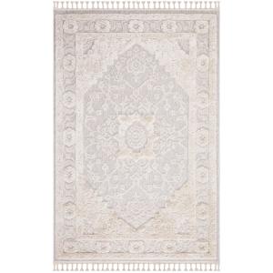 Tapis Boho Chic à franges tressées Crème 120x170cm