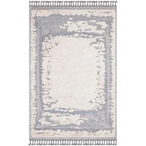 Tapis Boho Chic à franges tressées Crème,Gris,Bleu 120x170c…