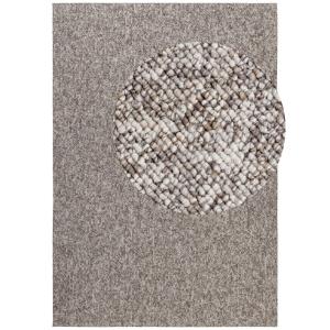 Tapis Bouclé aspect laine Taupe Chiné 80x240cm