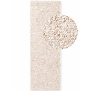 Tapis Bouclés à poils courts Ecru 80x300cm