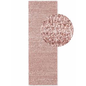 Tapis Bouclés à poils courts Rose Poudrée 80x200cm