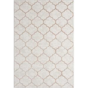 Tapis brillant style salon, beige, 140 x 200 cm