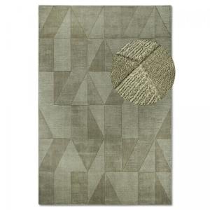 Tapis chambre 120 x 170 cm, laine douce, géométrique, vert…