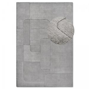 Tapis chambre 120 x 170 cm, laine tissée main, motif géomét…