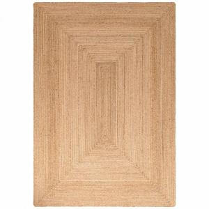 Tapis chambre, 120 x 180 cm, jute noble, motif simple, beig…